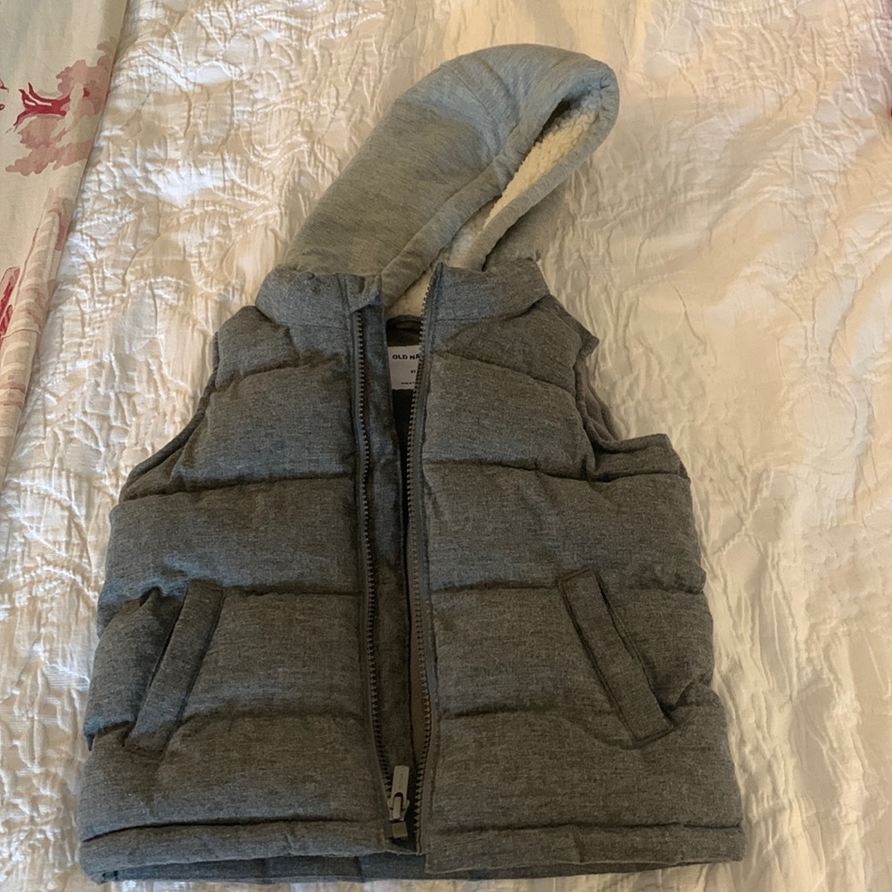 Great Toddler OLD NAVY Puffer Vest with Fleece Hood